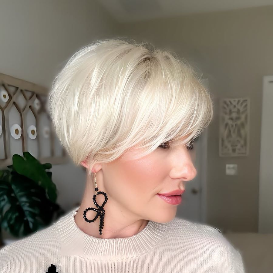 Asymmetrical Pixie with Angled Bangs