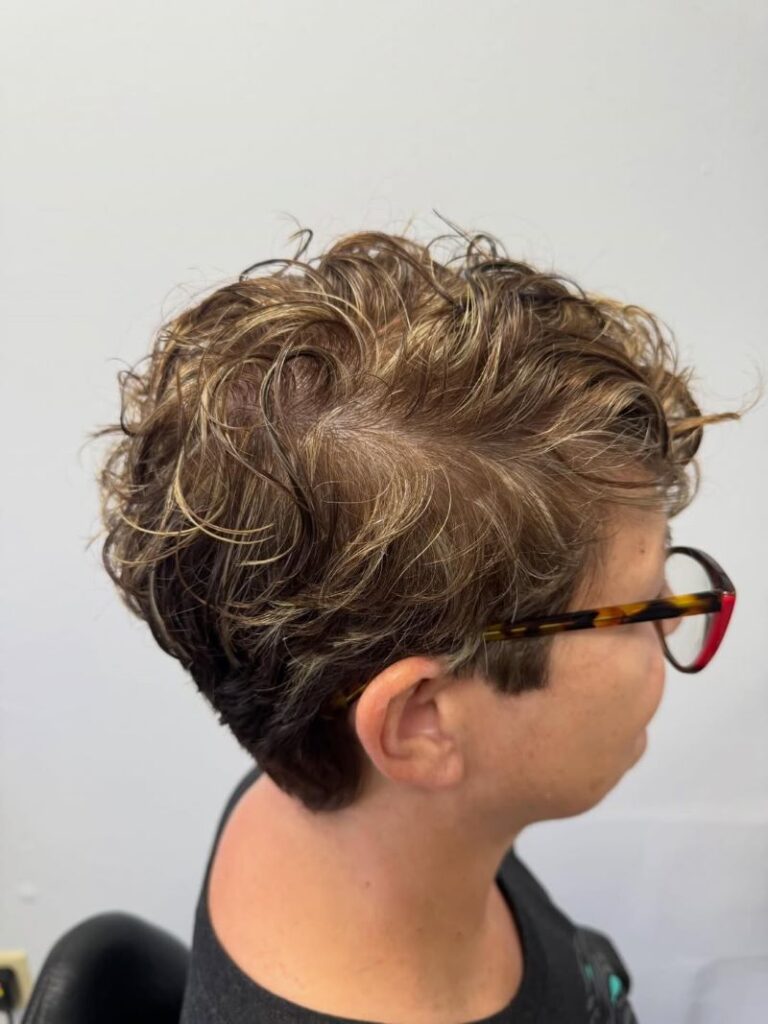 Curly Pixie with Soft Crown Layers