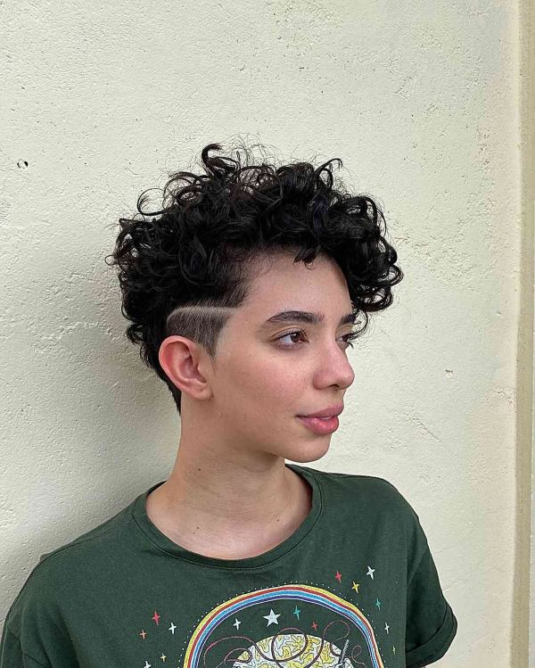 Curly Pixie with Undercut