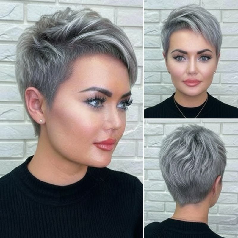 Feathered Blonde Pixie