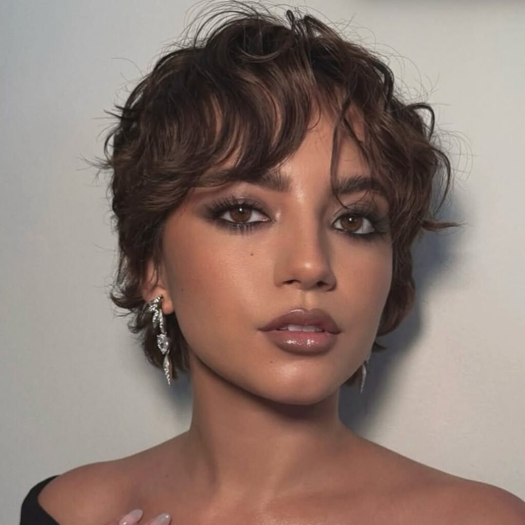 Feathered Curly Pixie