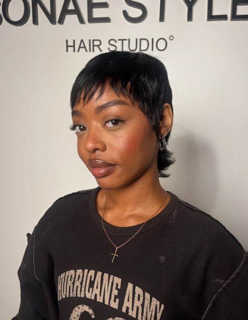 Minimalist Pixie with Fine Bangs