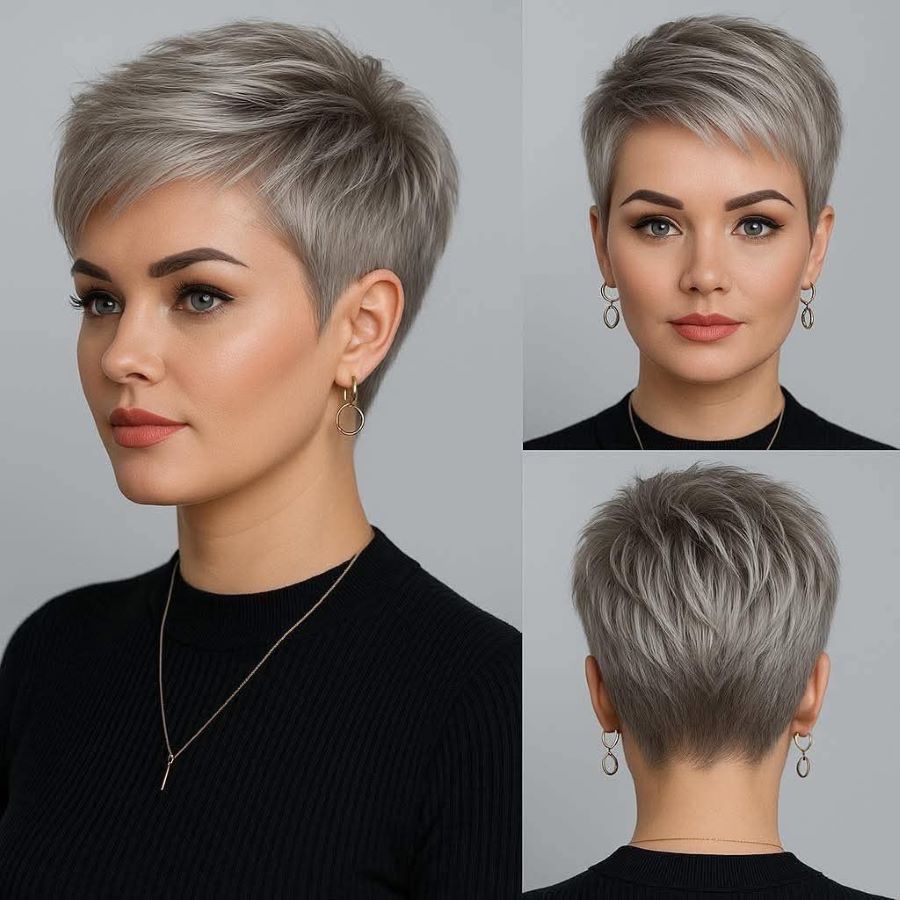Pixie with Natural Gray Blend