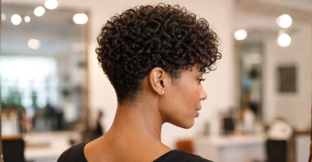 Short Curly Pixie with Defined Ends