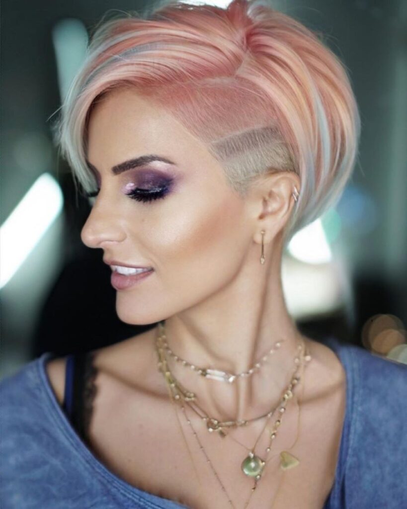 Side-Parted Simple Pixie