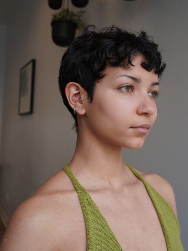 Side-Swept Bangs Pixie for Face Softening