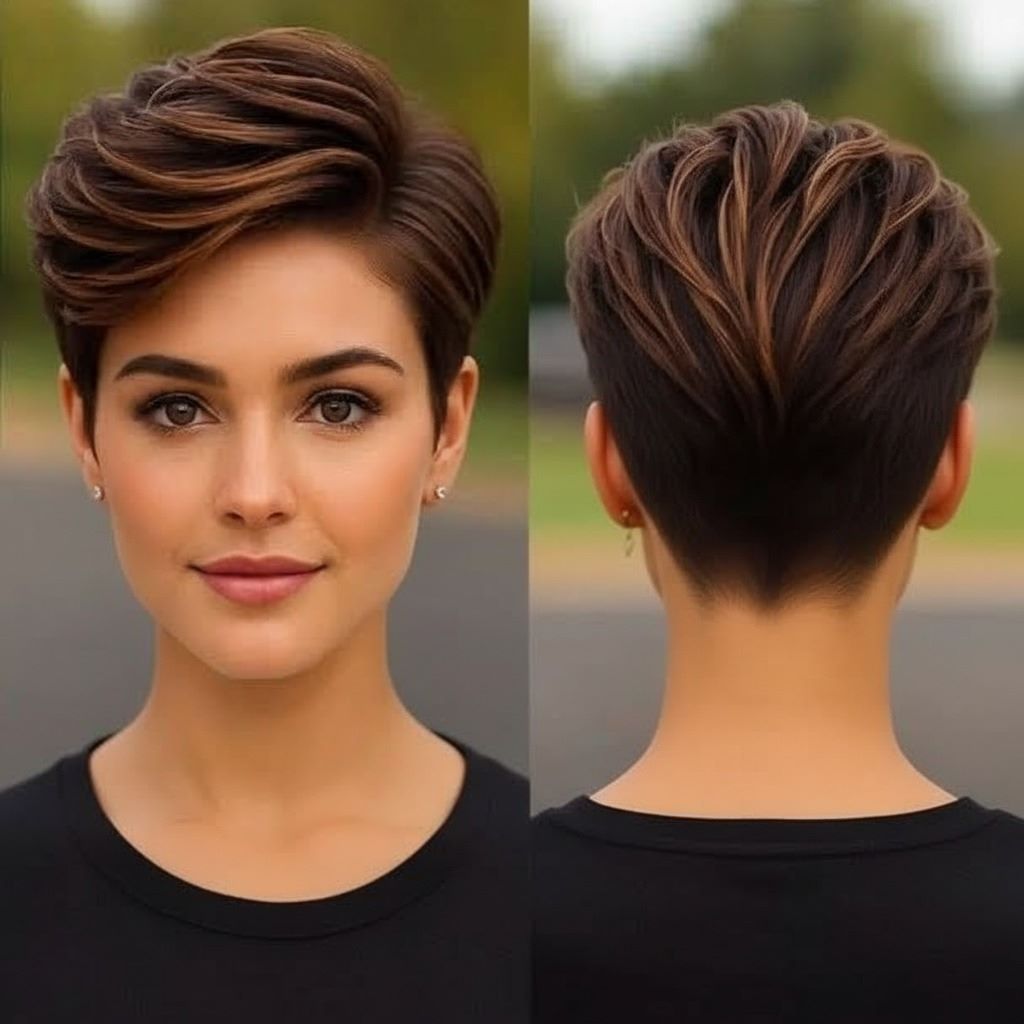 Undercut Pixie with Thick Crown Volume