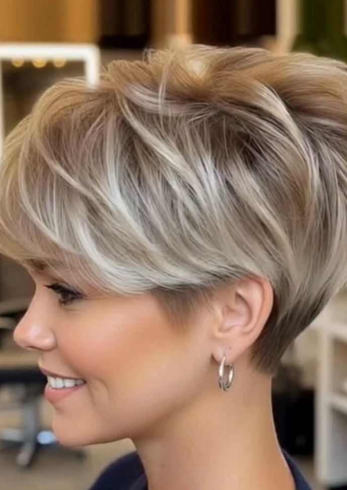 Voluminous Pixie with Lifted Bangs