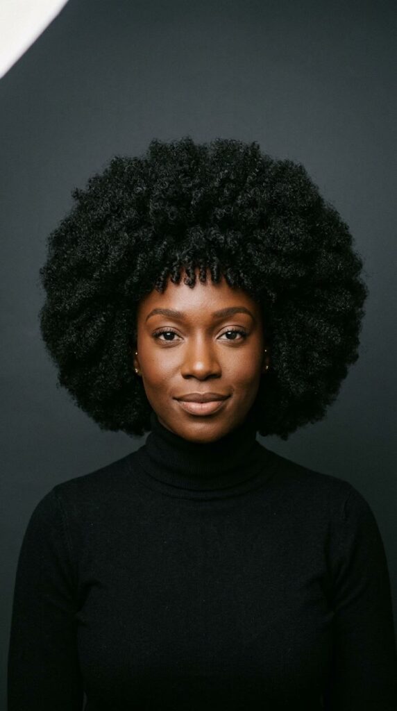 4C Kinky Afro Wig With Micro Bangs