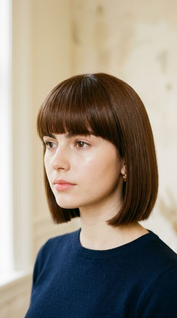 Blunt-Cut Bob Wig With Full Bangs