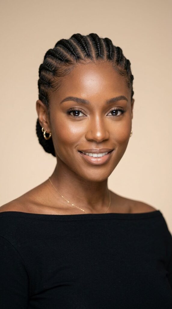 Braided Wig with Cornrow Style