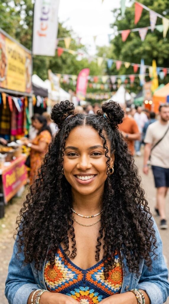 Half Up Space Buns