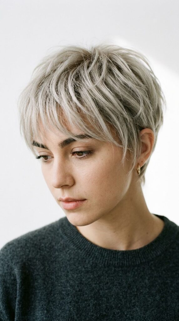 Pixie-Cut Wig With Wispy Bangs