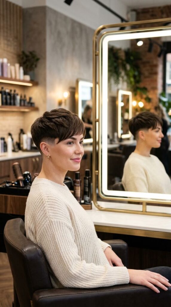 Tapered Pixie with Side Bangs