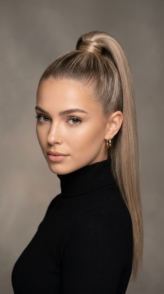 Beige Blonde Ponytail