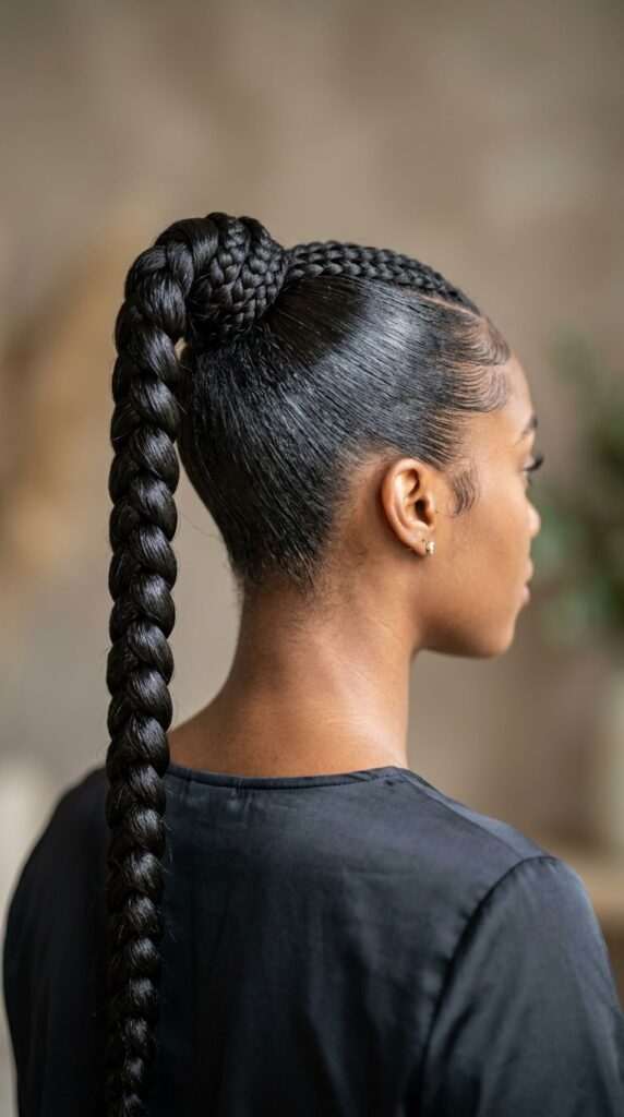 Braided Base Sleek Ponytail