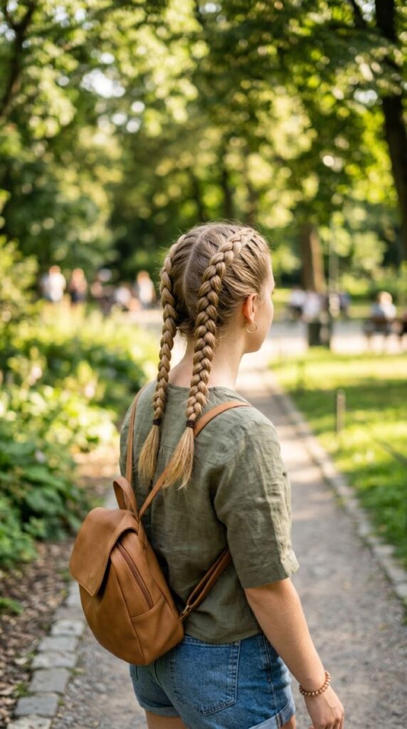 Dutch Braid Pigtails