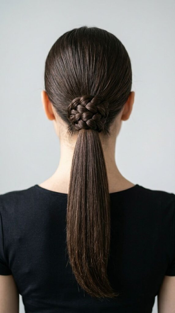 Dutch Braid Ponytail with Wrap