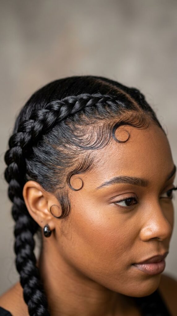 Dutch Braid with Baby Hair Laid