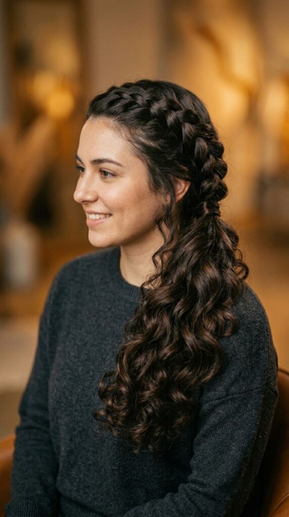 Dutch Braid with Curls