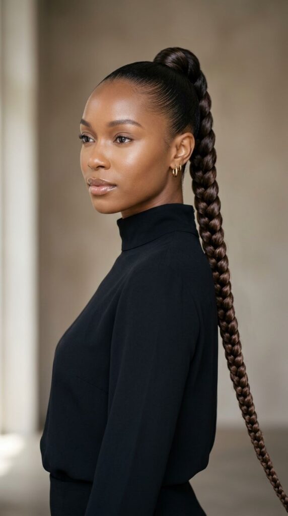 Extra-Long Sleek Braided Ponytail