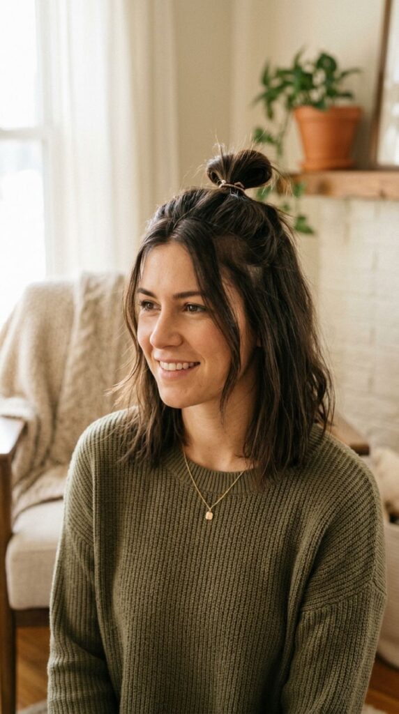 Half-Up Topknot on a Lob