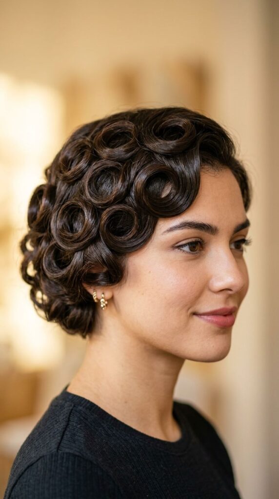 Pin Curl Set on a Bob