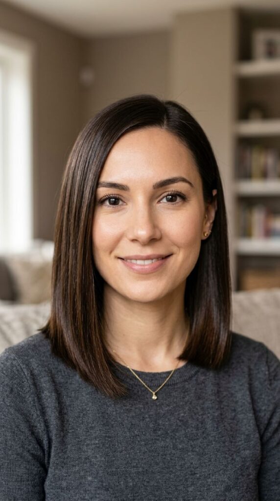 Pin-Straight Bob-Length Blowout