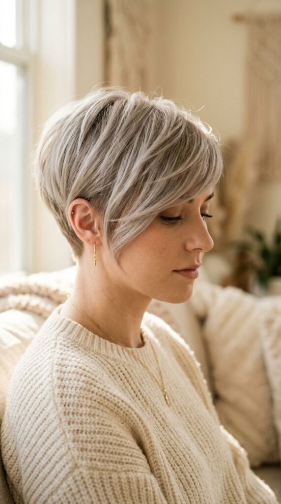 Pixie with Long Bangs
