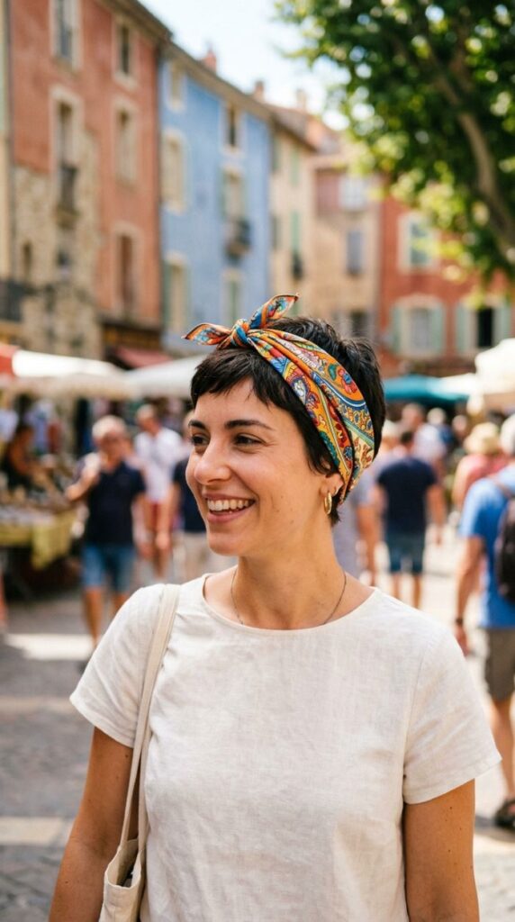 Scarf Wrap on Short Hair