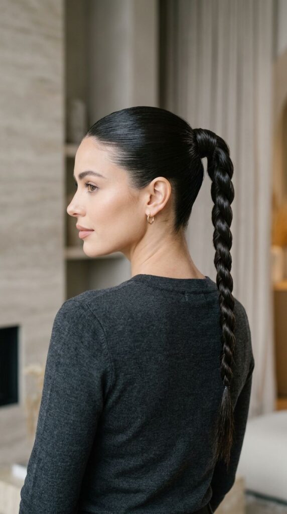 Sleek Rope Braided Ponytail