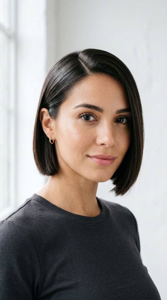 Sleek Side Part with a Flat Iron