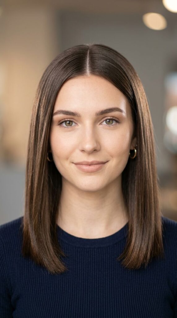 Sleek Straight with Center Part