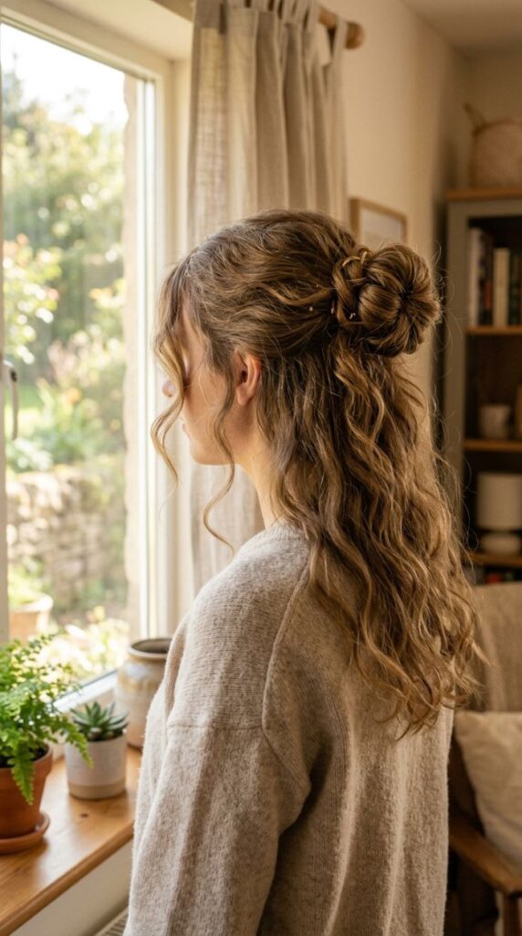 Textured Half-Up Knot
